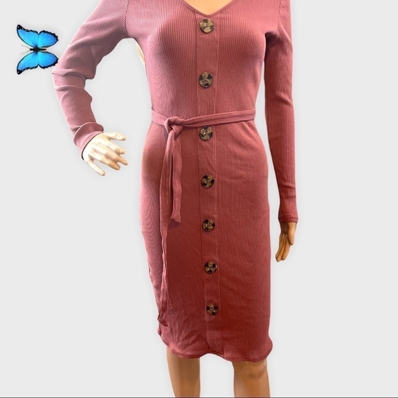 No boundaries pink ribbed dress. Size medium (7- 9) - Picture 2 of 10